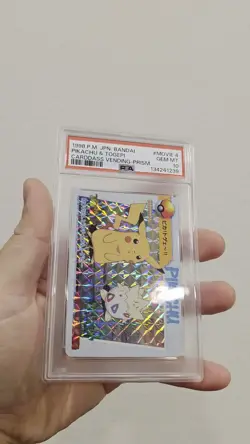 PSA 10 2025 CERT PIKACHU & TOGEPI PRISM 1998 POKEMON JPN BANDAI CARDDASS MOVIE 4 - Image 2