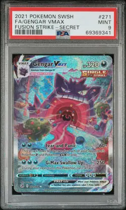2021 Pokemon Fusion Strike Gengar Vmax Full Art Secret #271 SWSH MINT PSA 9 - Image 1