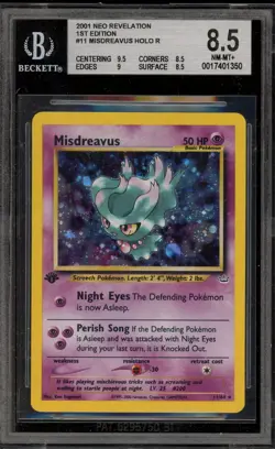 Pokemon Misdreavus Neo Revelation 1st Edition Holo Rare #11 BGS 8.5 - Image 1