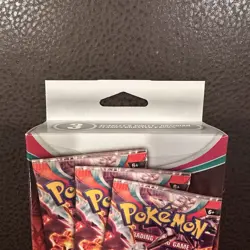 Pokemon Scarlet & Violet Obsidian Flames Hanger Box 3 Booster Packs New - Image 2