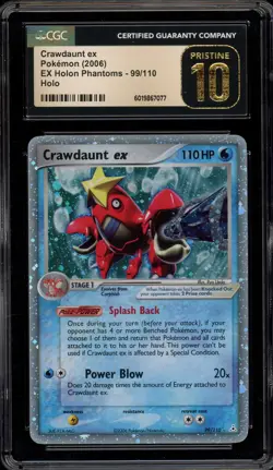 Pokemon Crawdaunt ex EX Holon Phantoms Holo Ultra Rare #99 CGC 10 Pristine - Image 1