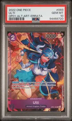 2022 ONE PIECE OP01-ROMANCE DAWN ALTERNATE ART-ERRATA #093 ULTI PSA 10 - Image 1
