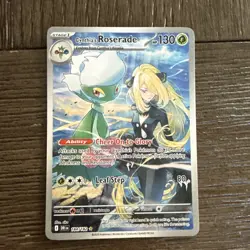 Pokemon TCG Cynthia's Roserade 184/182 Destined Rivals Illustration Rare Card - Image 1