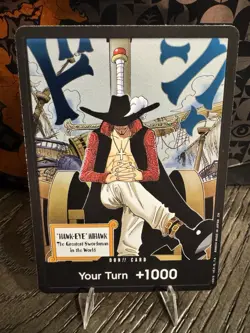 One Piece CCG Mihawk Don!! Card The Azure Sea's Seven Secret Foil OP14 NM - Image 1