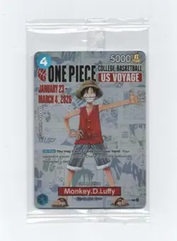 One Piece Monkey D. Luffy US Voyage College Basketball Promo Card Gonzaga SEALED - Image 1
