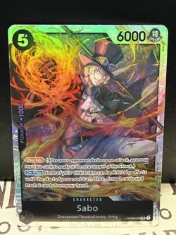 One Piece Card Game Sabo OP04-083 SR Super Rare Foil Card NM - Image 1