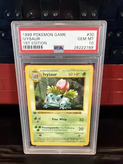 Ivysaur 1st Edition 30/102 - Base Set Pokemon Card PSA 10 (GEM MINT) - Image 1