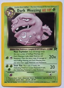 Dark Weezing Pokemon Team Rocket 14/82 Holo Rare Pokemon TCG Card - Image 1