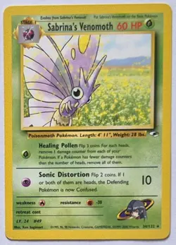 Sabrina's Venomoth Pokemon Gym Heroes 34/132 Pokemon TCG Card - Image 1