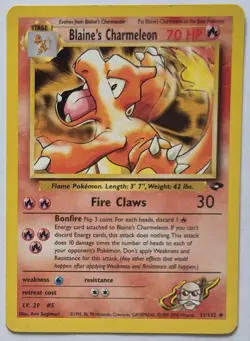 Blaine’s Charmeleon Pokemon Gym Challenge 31/132 Pokemon TCG Card - Image 1