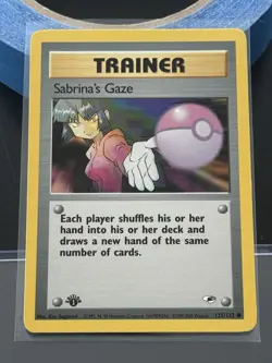 Pokemon TCG Sabrina’s Gaze 1st Edition Trainer Card Gym Heroes 125/132 Common - Image 1