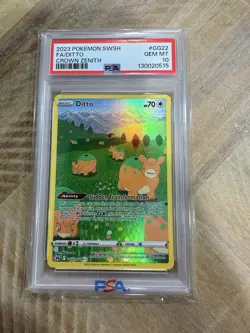 PSA 10 DITTO FULL ART #GG22/GG70 SWSH CROWN ZENITH 2023 POKEMON CARD - Image 1