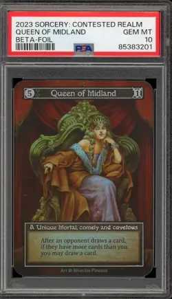 Sorcery: Contested Realm Queen of Midland Beta Foil PSA 10 Gem Mint - Image 1