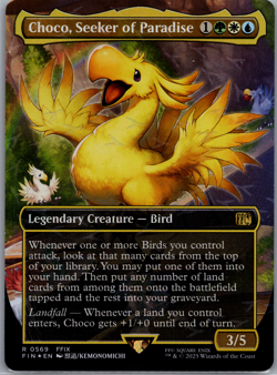 Choco, Seeker of Paradise (Borderless) (Chocobo Track Foil) Final Fantasy MTG NM - Image 1