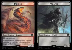 MTG The Lord of the Rings Commander - Wraith 3/3 & Dragon 6/6 [Token] - Image 1