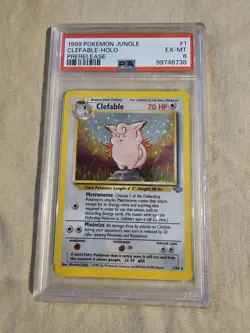 Pokemon TCG Clefable Holo Rare Card 1/64 Jungle Set 1999 - Image 1