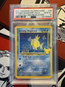 2021 POKEMON CELEBRATIONS CLASSIC COLLECTION #66 SHINING MAGIKARP-HOLO PSA 10 - Image 1
