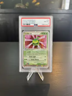 2004 POKEMON EX TEAM MAGMA VS TEAM AQUA #90 CRADILY EX-HOLO PSA 8 - Image 1
