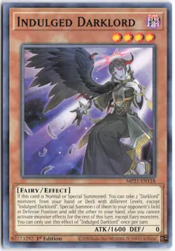 Yugioh - Indulged Darklord MP21-EN118 1st Edition - 2021 Tin of Ancient Battles - Image 1
