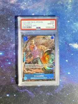 2024 One Piece OP09 Crocodile 046 Alternate Art PSA 10 Emperors New World - Image 1