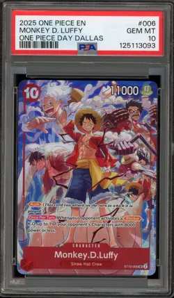 One Piece CCG Monkey.D.Luffy 2025 One Piece Day Dallas ST10-006 PSA 10 Gem Mint - Image 1