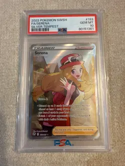 PSA 10 Serena (Full Art) 193/195 Silver Tempest Ultra Rare Pokemon Card - Image 1