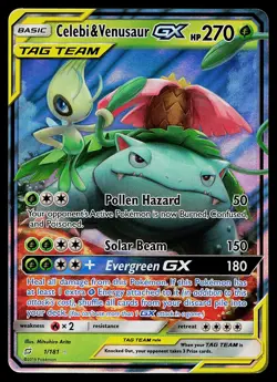 Pokemon Card - Celebi & Venusaur GX Team Up 1/181 Ultra Rare - Image 1