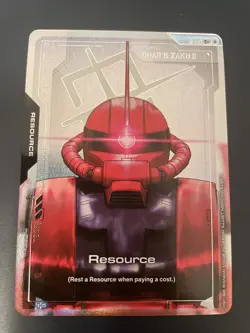 GUNDAM TCG CARD GAME RESOURCE CHAR'S ZAKU II R-005 C+ HOLO FOIL ENGLISH NEWTYPE - Image 1