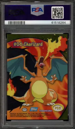 Pokemon Topps Charizard TV Animation Clear Cards #PC3 PSA 9 Mint - Image 2