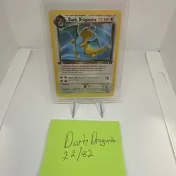 Pokemon Dark Dragonite TCG 1st Edition Non-Holo Card 22/82 Team Rocket WOTC NM - Image 1