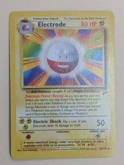 Pokemon ELECTRODE Card 25/130 Rare Base Set 2 LP Light Play English Regular - Image 1