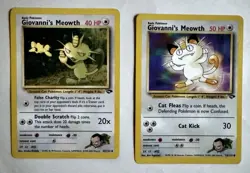 Pokemon Giovanni’s Meowth Lot (2 Cards) | Team Rocket | Vintage WOTC | NM/LP - Image 1