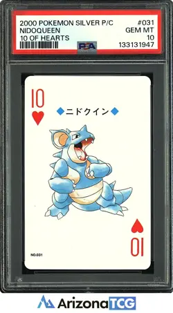 Pokemon 2000 Nidoqueen 031 10 Of Hearts Silver Playing Card Japanese PSA 10 - Image 1