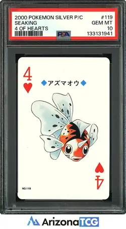Pokemon 2000 Seaking 119 4 Of Hearts Silver Playing Cards Japanese PSA 10 - Image 1
