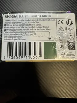 Matte Forest Green 100 ct Dragon Shield Sleeves Standard Size - Image 3