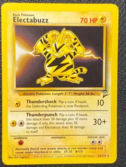 English Electabuzz 24/130 Base Set 2 - Unlimited Non-Holo Rare NM - Pokemon TCG - Image 1