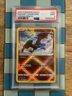 GRADED PSA 9 2023 Pokemon SWSH Radiant Charizard Crown Zenith #020 - Image 1
