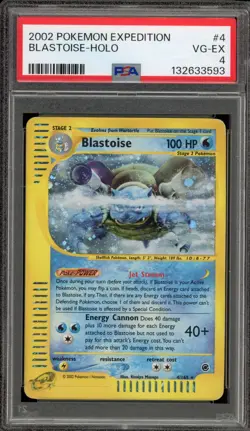 Pokemon Blastoise Expedition Holo Rare #4 PSA 4 - Image 1