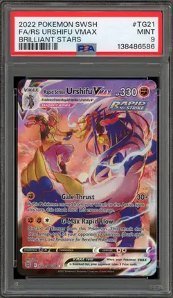 Pokemon Rapid Strike Urshifu VMAX Brilliant Stars Trainer Gallery FA #TG21 PSA 9 - Image 1