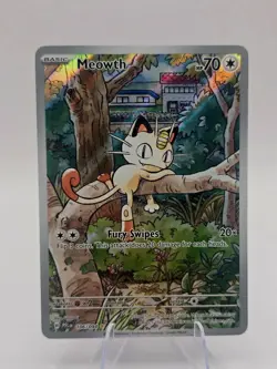 Pokemon TCG Meowth 106/094 IR Holo Me02: Phantasmal Flames 2025 NM - Image 1