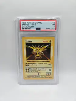 Pokemon PSA 7 Shadowless Zapdos Holo | 16 | Base Set WOTC Mint TCG - Image 1