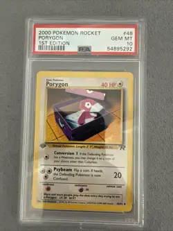 2000 Pokemon Rocket Porygon #48 First Edition Psa 10 - Image 1