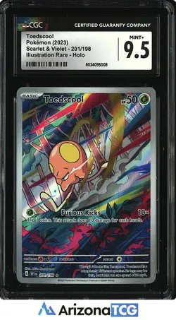 Pokemon 2023 Toedscool 201/198 Holo Illustration Rare Scarlet & Violet CGC 9.5 - Image 1