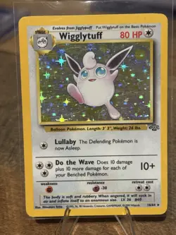 1999 Pokemon Jungle Wigglytuff Holo 16/64 LP+ Vintage WOTC - Image 1