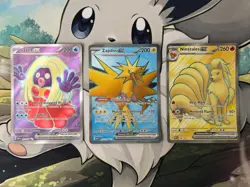 MINT – NM ~ Pokemon 151 Full Art Lot of 3 TCG Cards - Zapdos, Ninetales, & Jynx - Image 1
