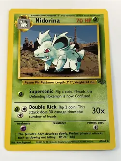 Nidorina 40/64 Jungle Regular 1999 Unlimited Pokemon Game TCG - Image 1