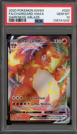 Pokemon Charizard VMAX Darkness Ablaze Full Art #020 PSA 10 Gem Mint - Image 1