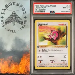1999 POKEMON JUNGLE 1ST EDITION #54 JIGGLYPUFF PSA 8 NM-MT POKEMON WOTC 1ST ED - Image 1