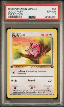 1999 POKEMON JUNGLE 1ST EDITION #54 JIGGLYPUFF PSA 8 NM-MT POKEMON WOTC 1ST ED - Image 2