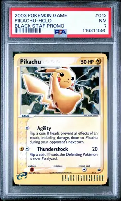 2003 Pokemon Black Star Promo Pikachu-Holo #012 NM PSA 7 Black Star Promo - Image 1
